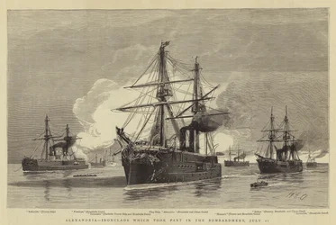 Alexandria, Ironclads which took part in the Bombardment, 11 July